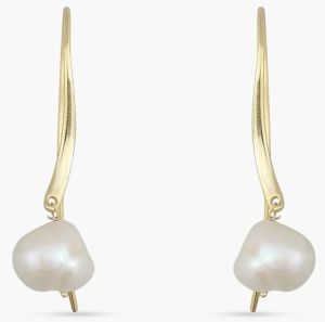 Muse Pearl Gold Plated Silver Drop Earrings