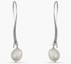 Muse Pearl Silver Drop Earrings