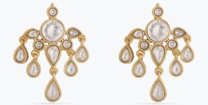 Nirjhara Gold Plated Drop Silver Earrings