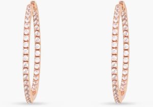 Sleek Spark Cz Silver Hoop Earrings