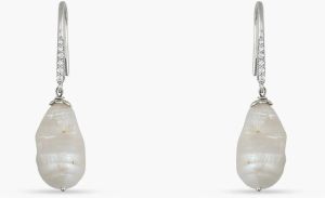 Verona Pearl Silver Drop Earrings, Length : 4.5 Cm