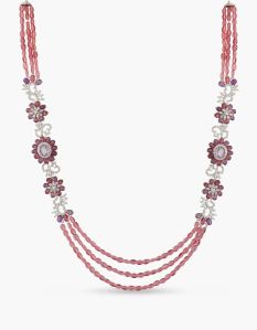 Floral Bloom Layered Cz Necklace