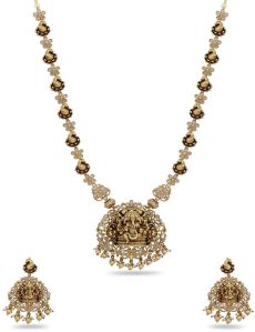 Ganapati Antique Temple Long Necklace Set