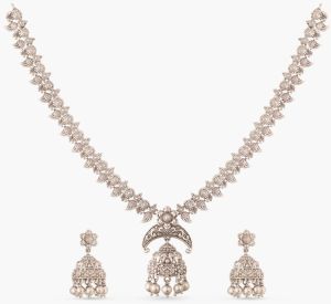 Maati Jhumki Floral Antique Oxidized Necklace Set