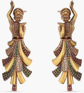 Sparkling Dancing Lady Cz Antique Earrings