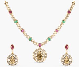 Yamuna Temple Antique Necklace Set