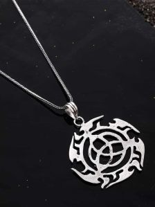 Shuriken Pendant With Chain For Men