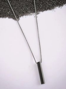 Stainless Steel Black Bar Pendant