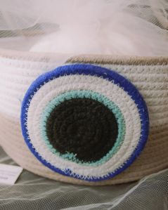 Brown Evil Eye Cotton Rope Gift Basket