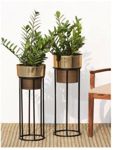 Long Round Designer Metal Decorative Planters