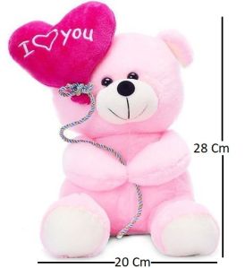 Dtms Collection Plain Rabbit Fur Pink Balloon Teddy, Packaging Type : Plastic Bag, Cartoon Box For Gifting