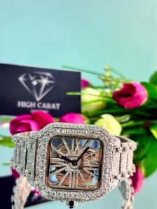 Stainless Steel Unique Design Diamond Watch Party Wear