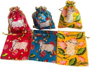 Print Potli Bag, Color : Multi Color, Handle Style : Rope Handles