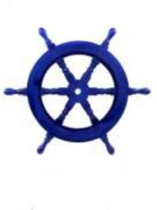 18 Inch Blue Wooden Ship Wheel