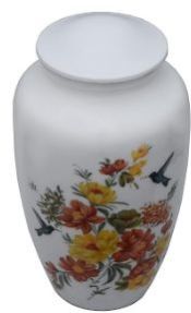 Polished Printed White Ceramic Cremation Urns, Packaging Type : Box