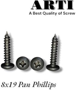 8x19 Pan Phillips Self Tapping Screw, Thread Type : Full Threaded, Length : 19mm, Grade : 1010