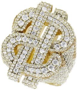 Gold Diamond Ring With 12.25 CT Round Shaped Diamond