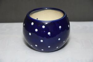 6 Inch Blue Ceramic Pot