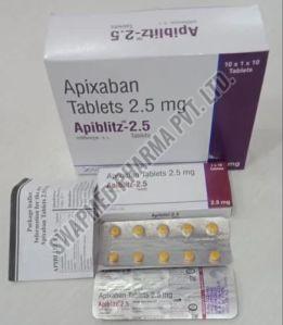 2.5mg Apiblitz Tablets, Packaging Type : Strips, Composition : Apixaban, Prescription/non Prescription : Prescription