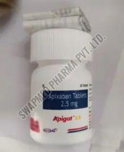 2.5mg Apigat Tablets, Packaging Type : Plastic Bottle, Composition : Apixaban, Prescription/non Prescription : Prescription