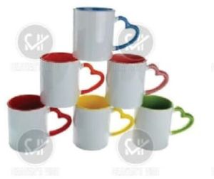 Heart Handle Color Coffee Mug