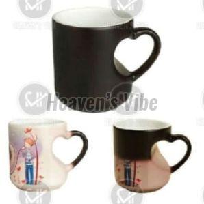 Ceramic Plain Heart Cut Magic Mug Antique For Drinkware