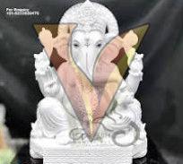 Polished Ganpati Marble Statues, Color : White