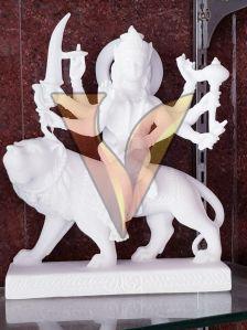 White Marble Durga Maa Statue For Temple, Office, Home