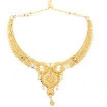 Polished Artificial Necklace, Color : Golden Modern Party Wear