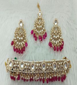 Polished Kundan Necklace Set Party Wear