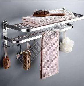 Plain Polished Metal Towel Rack For Bathroom