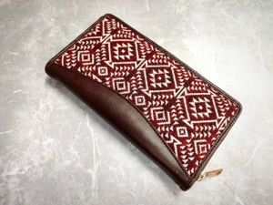 Printed Brown Cotton Ladies Wallet