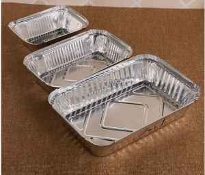 Plain Soft Aluminium Foil Container, Color : Silver For Packaging Food