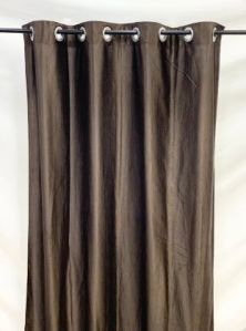 Coffee Brown Semi Blackout Plain Curtain