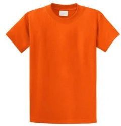 Mens Orange Cotton T Shirt