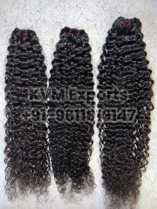 Kinky Curly Ringlet Weft Hair, For Parlour, Personal, Color : Black