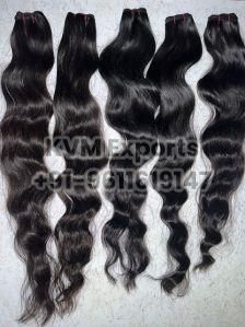 Natural Wavy Weft Hair, For Parlour, Personal, Color : Black