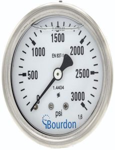 Mild Steel Industrial Bourdon Gauge, Color : Grey