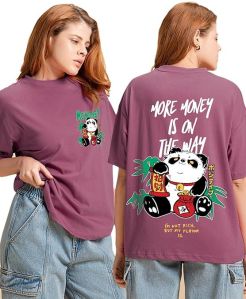 Girls Printed Oversized Fit T-Shirt