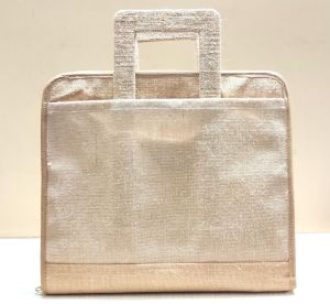 Plain Jute Laptop Bag, Closure Type : Zip