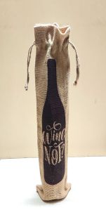 Jute Wine Bottle Bags, Technics : Machine Made