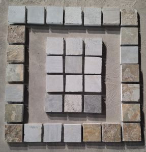 3x3 Limestone Cobbles, Form : Solid For Construction