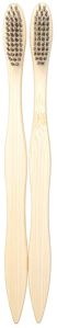 Plain S Curve Charcoal Bamboo Toothbrush, Color : White Standard