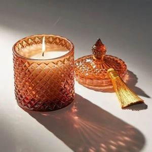 Diamond  Glass Candle Jar