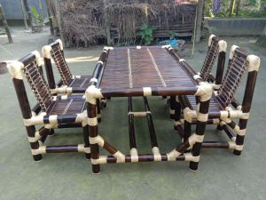 Bamboo Dining Table Set For Home