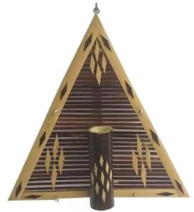 Bamboo Triangle Shape Wall Mounted Key Holder