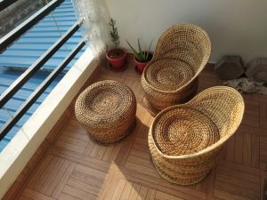 Cane Chair Table Set