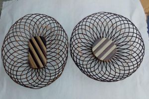 Handmade Bamboo Fruit Basket, Shape : Round