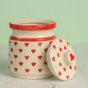 Polished Printed Decorative Ceramic Jars, Shape : Round For Home, Pickle, Storage