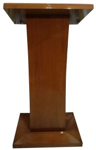 Teak plywood Wood Podium with natural polish finish , Two shelves (SP-537)
